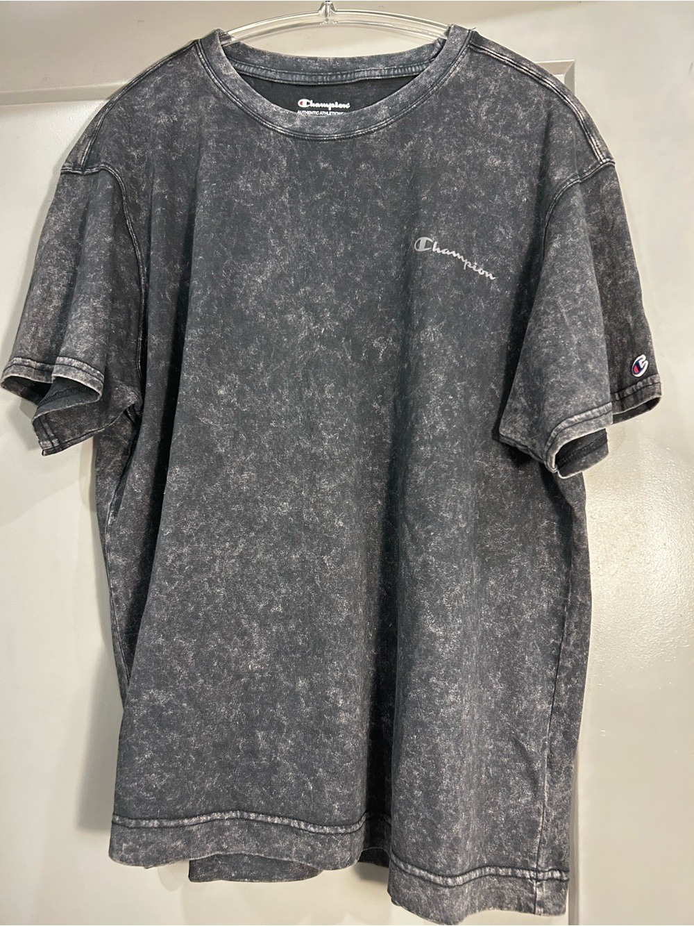 Champion | Short Sleeve Crewneck Tee | Women’s | Gray Mineral Wash | XL